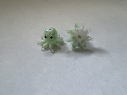 Lampwork, Glaspärlor, Bläckfisk, Light Green