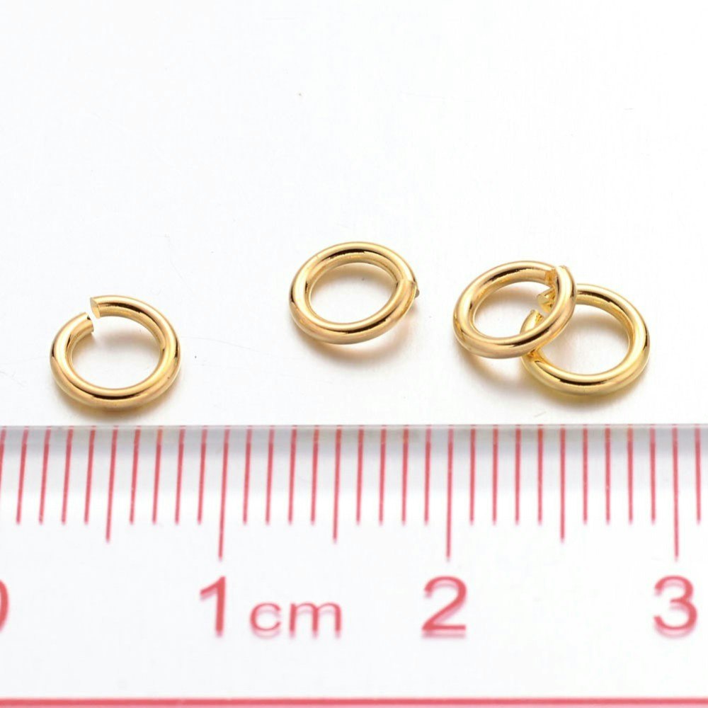 Bindringar, 6x1 mm, Guld, Mässing, 50 st