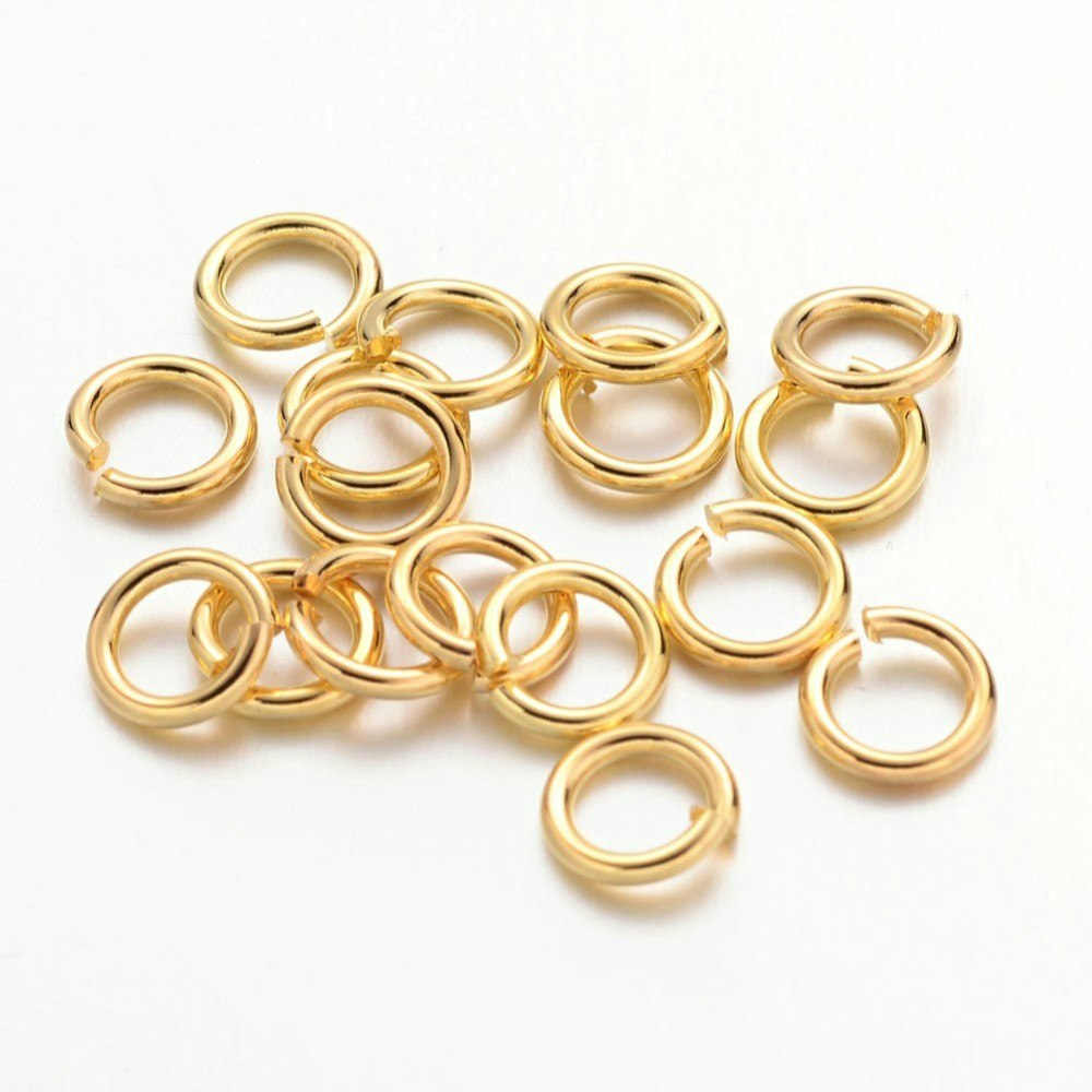Bindringar, 6x1 mm, Guld, Mässing, 50 st