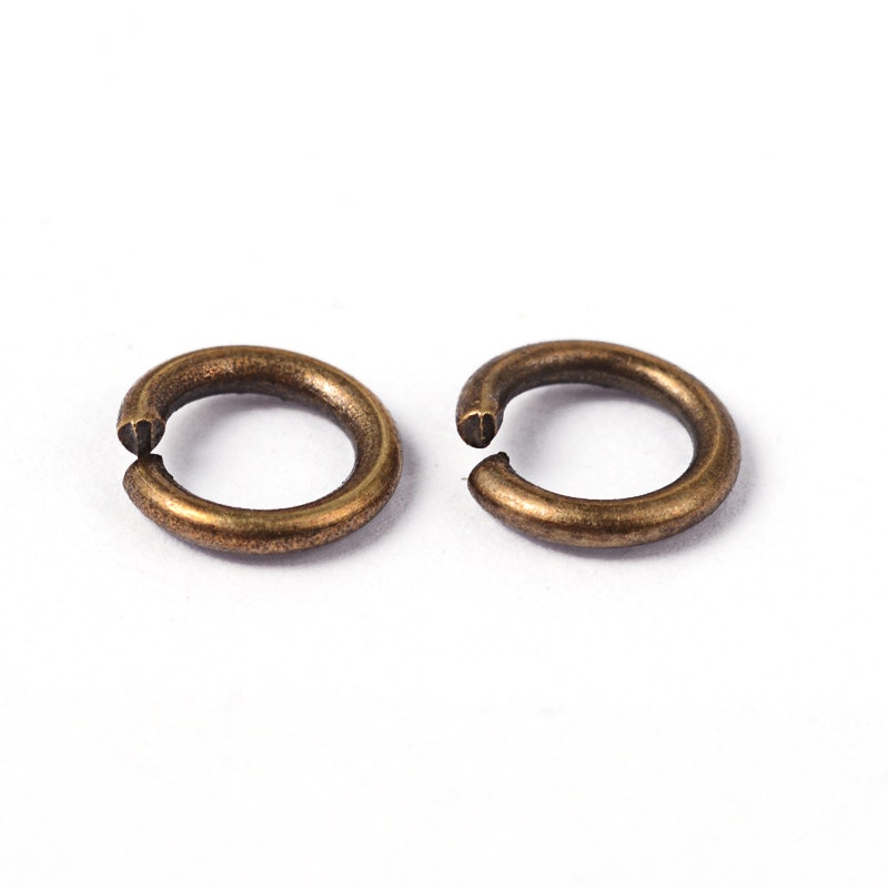 Bindringar, 6x1 mm, Antique Bronze, Mässing, 50 st