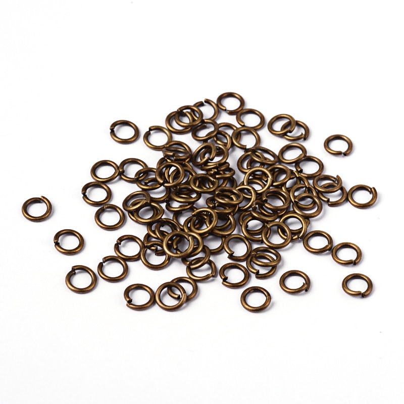 Bindringar, 6x1 mm, Antique Bronze, Mässing, 50 st
