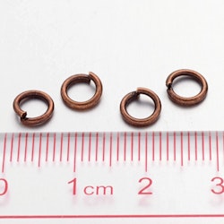 Bindringar, 6x1 mm, Red Copper, Mässing, 50 st