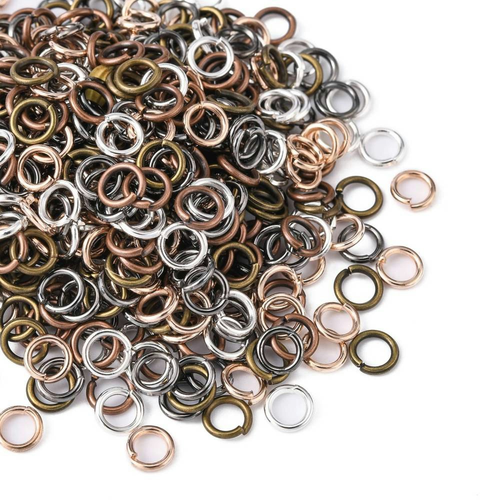 Bindringar, 6x1 mm, Mixade, Mässing, 50 st