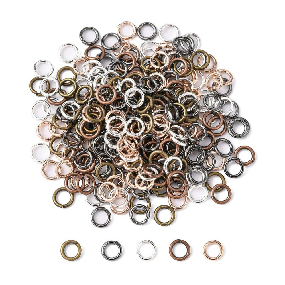 Bindringar, 6x1 mm, Mixade, Mässing, 50 st