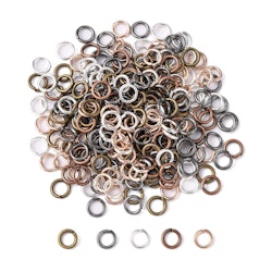 Bindringar, 6x1 mm, Mixade, Mässing, 50 st