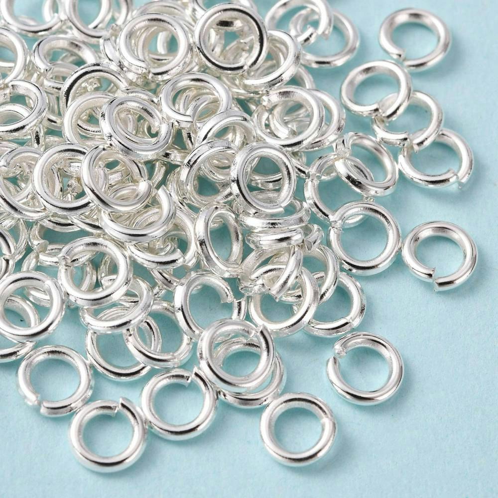 Bindringar, 5x1 mm, Silver, Mässing, 50 st