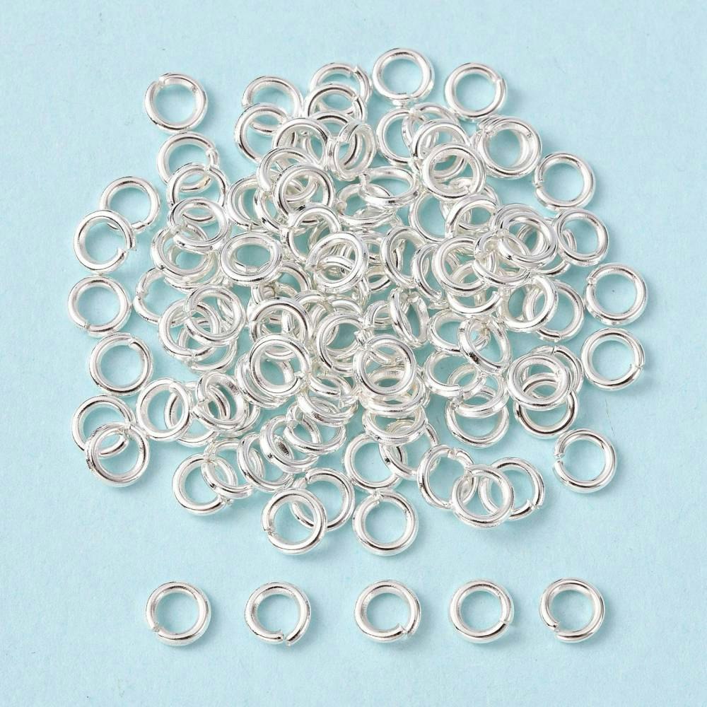 Bindringar, 5x1 mm, Silver, Mässing, 50 st