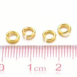 Bindringar, 5x1 mm, Guld, Mässing, 50 st