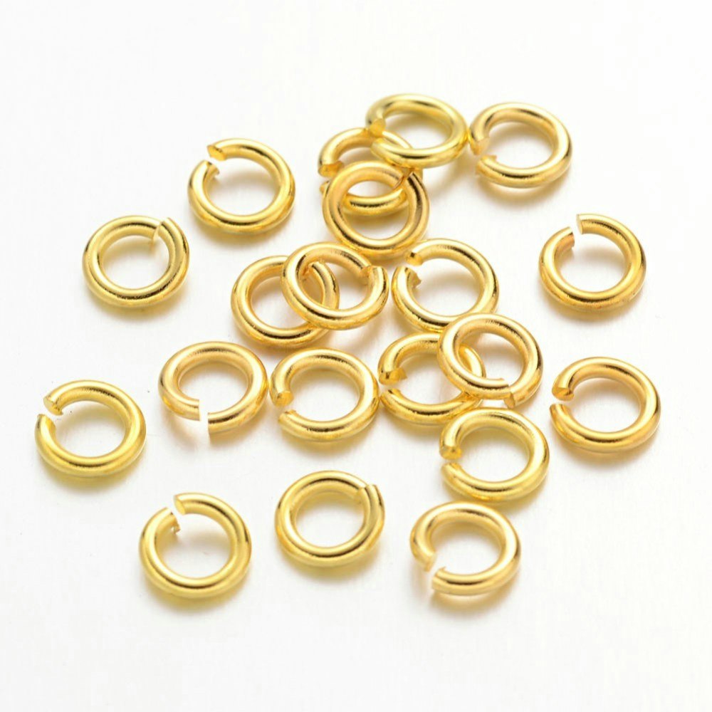 Bindringar, 5x1 mm, Guld, Mässing, 50 st