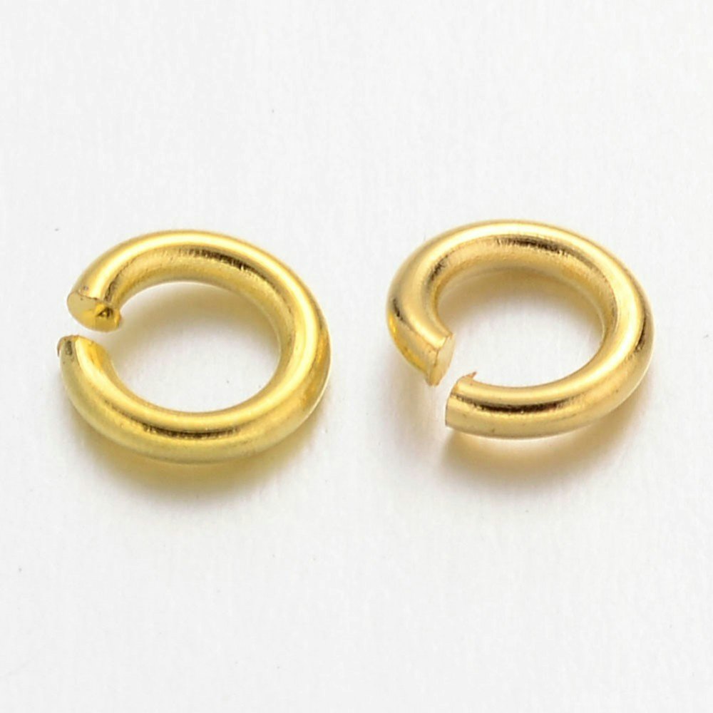 Bindringar, 5x1 mm, Guld, Mässing, 50 st