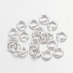 Bindringar, 4x0,8 mm, Silver, Mässing, 50 st