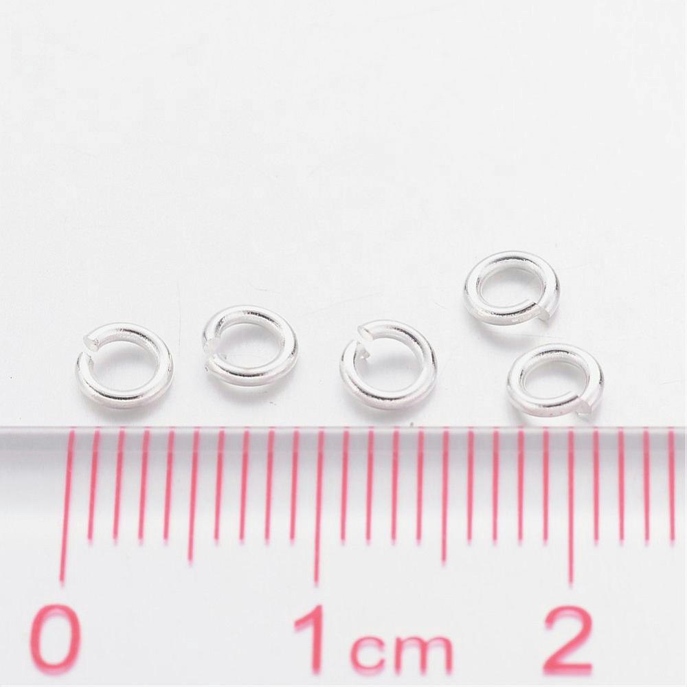 Bindringar, 4x0,8 mm, Silver, Mässing, 50 st