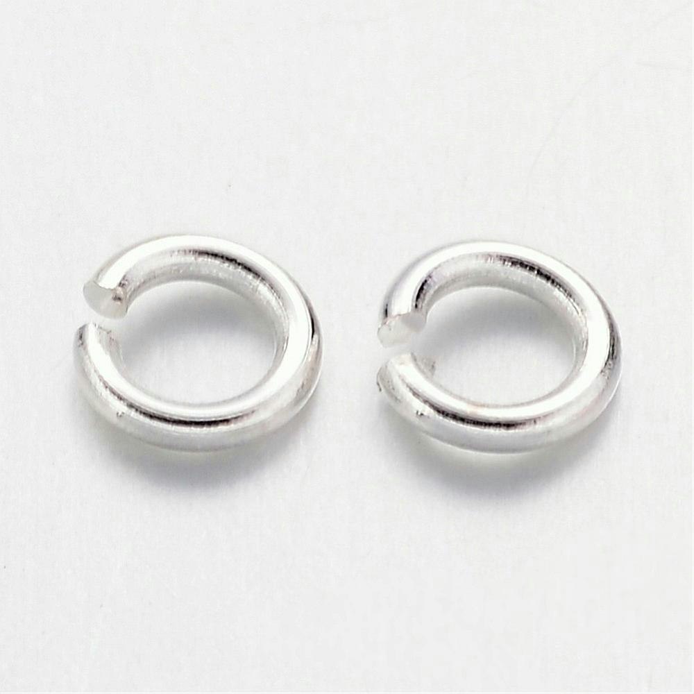 Bindringar, 4x0,8 mm, Silver, Mässing, 50 st