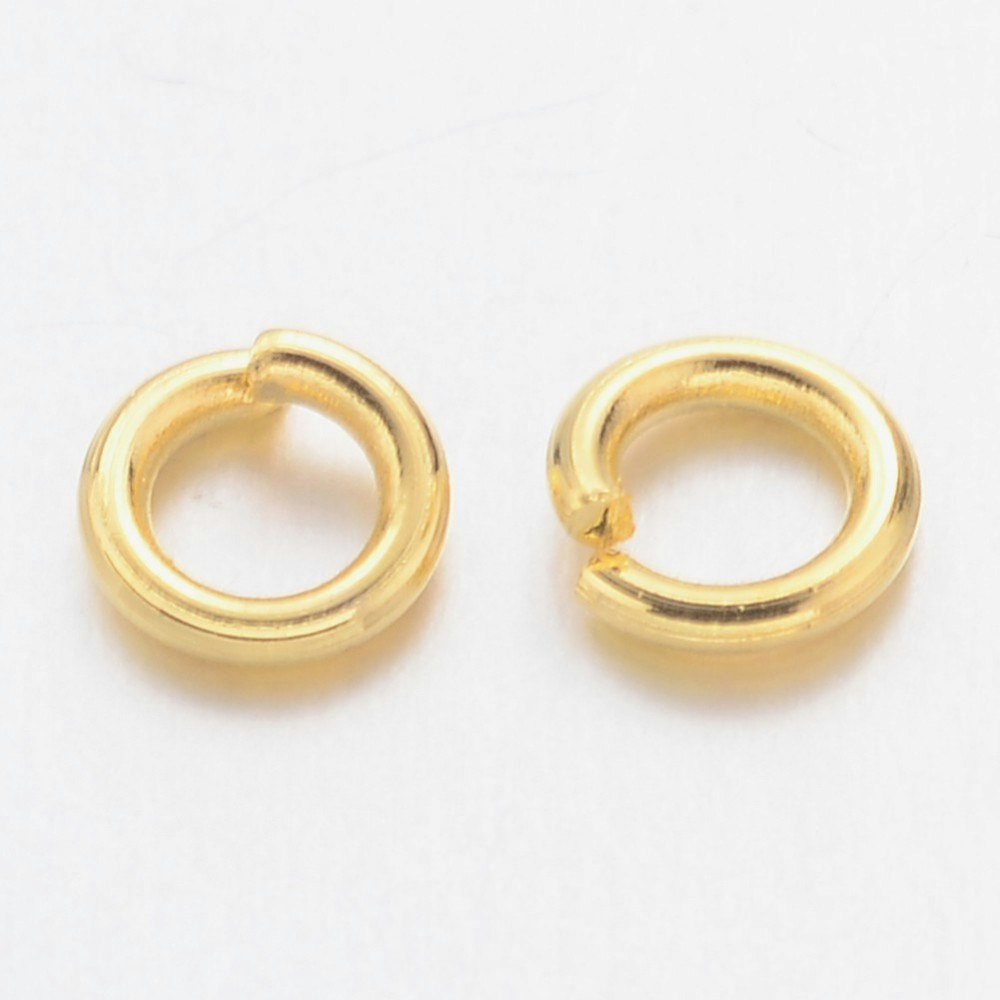 Bindringar, 4x0,8 mm, Guld, Mässing, 50 st