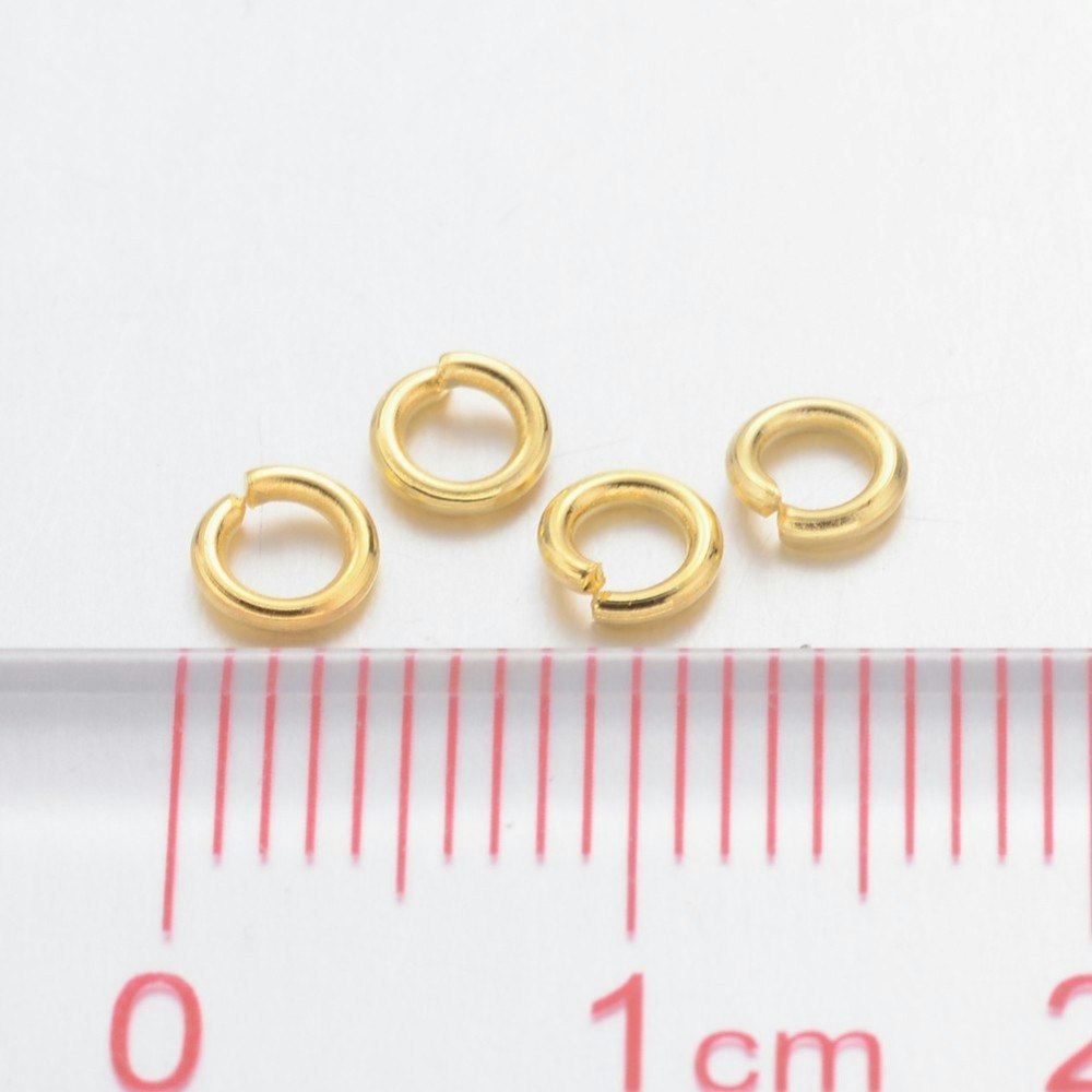 Bindringar, 4x0,8 mm, Guld, Mässing, 50 st