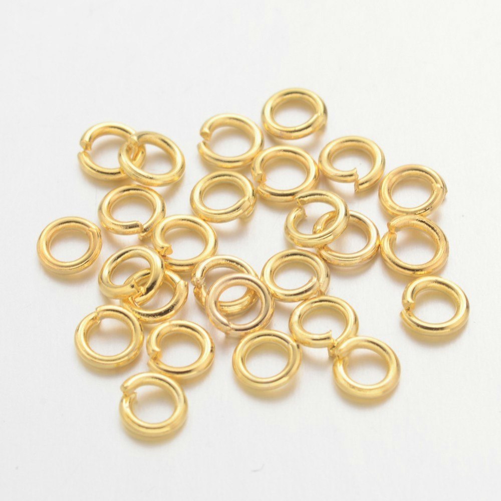 Bindringar, 4x0,8 mm, Guld, Mässing, 50 st