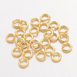 Bindringar, 4x0,8 mm, Guld, Mässing, 50 st