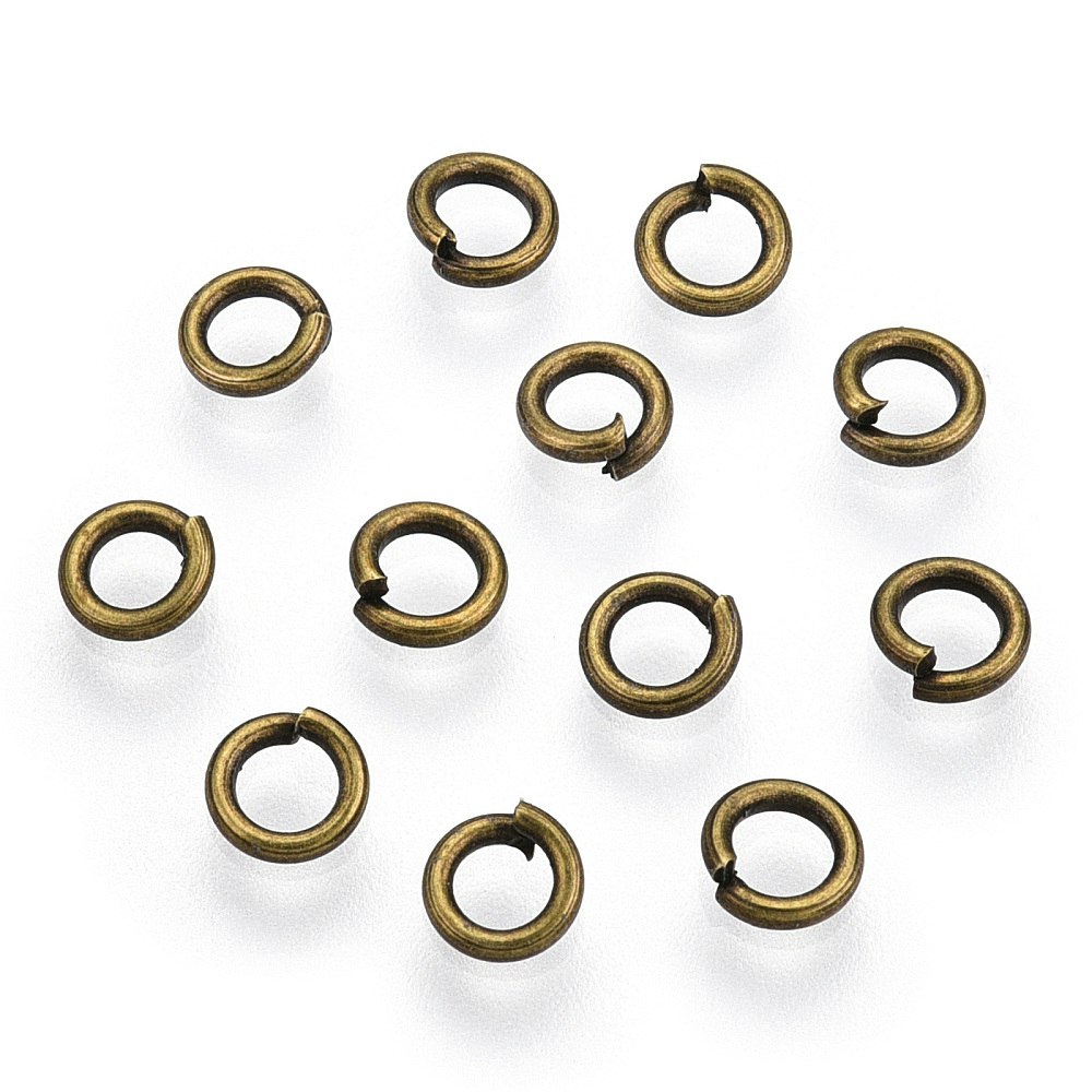 Bindringar, 4x0,8 mm, Antique Bronze, Mässing, 50 st