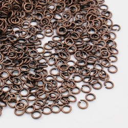 Bindringar, 4x0,8 mm, Red Copper, Mässing, 50 st