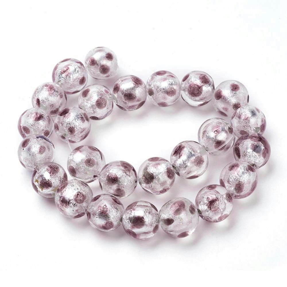 Lampwork, Glaspärlor, 12mm, 1st, Rosy Brown