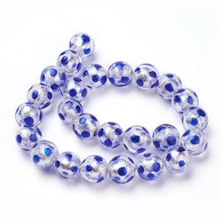 Lampwork, Glaspärlor, 12mm, 1st, Blue