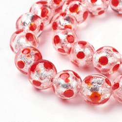 Lampwork, Glaspärlor, 12mm, 1st, Orange Red