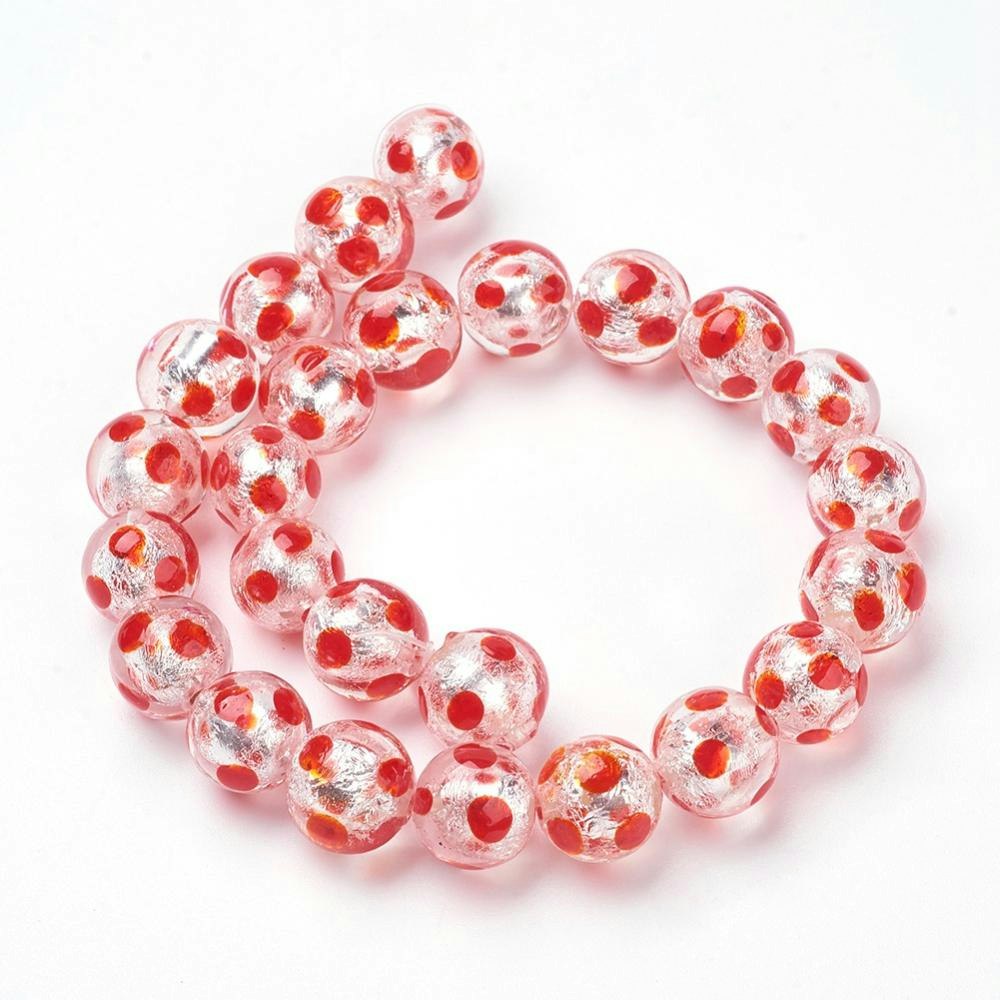 Lampwork, Glaspärlor, 12mm, 1st, Orange Red