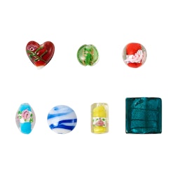Lampwork, Glaspärlor, 120 st i box, Flera färger