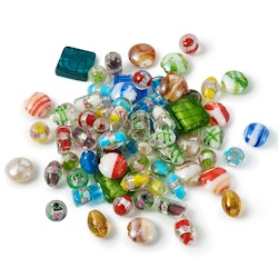 Lampwork, Glaspärlor, 120 st i box, Flera färger
