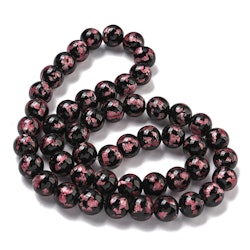 Lampwork, Glaspärlor, 2st, Silver/Gold Foil, Flamingo