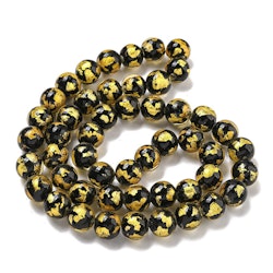 Lampwork, Glaspärlor, 2st, Silver/Gold Foil, Gold