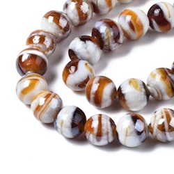 Lampwork, Glaspärlor, 10st, 12mm, Sandy Brown