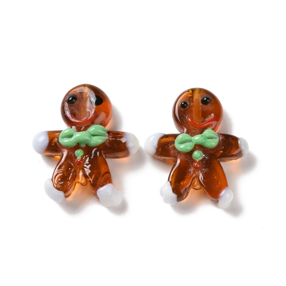 Lampwork, Glaspärlor, Pepparkaka, 1st, Sienne