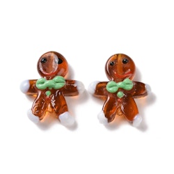 Lampwork, Glaspärlor, Pepparkaka, 1st, Sienne