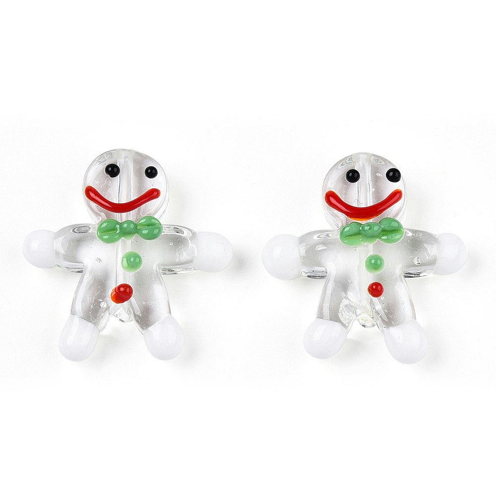 Lampwork, Glaspärlor, Pepparkaka, 1st, Clear