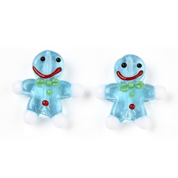 Lampwork, Glaspärlor, Pepparkaka, 1st, Light Sky Blue