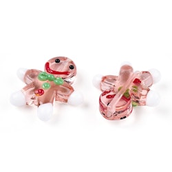 Lampwork, Glaspärlor, Pepparkaka, 1st, Salmon