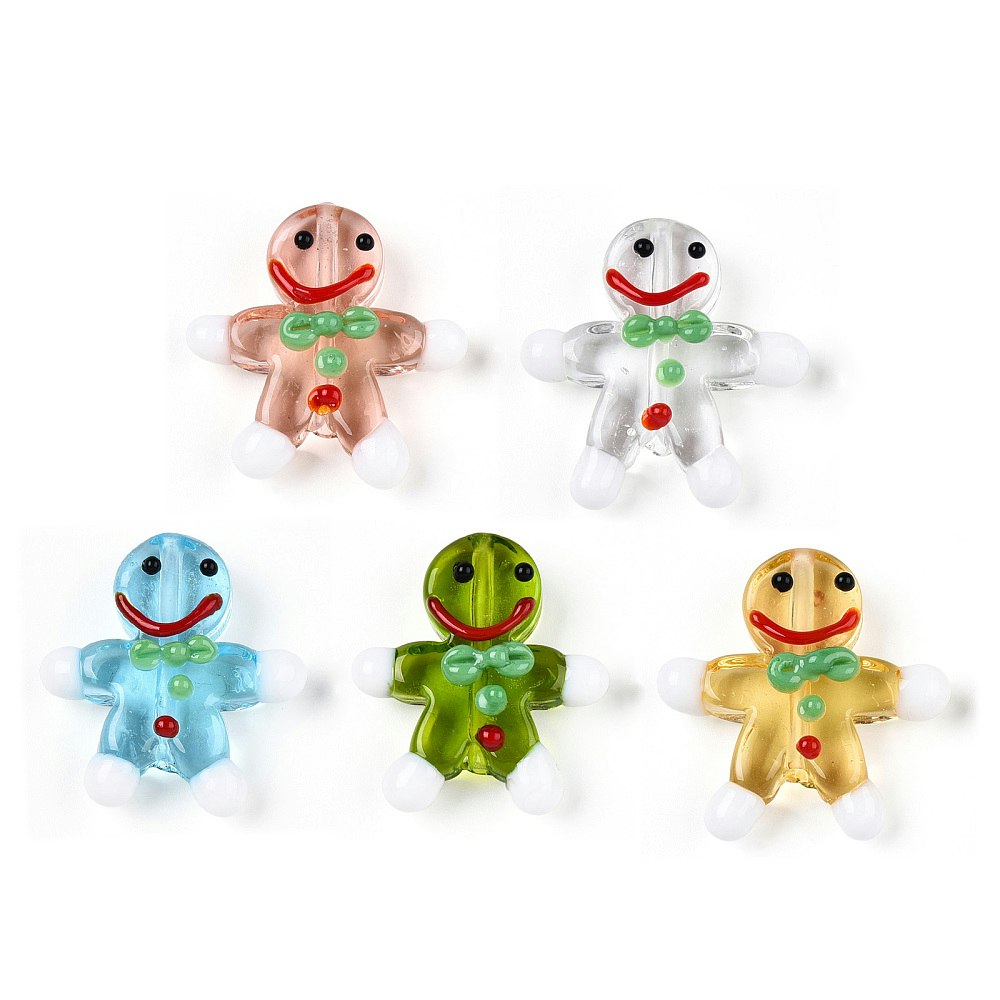 Lampwork, Glaspärlor, Pepparkaka, 10st, Olika färger