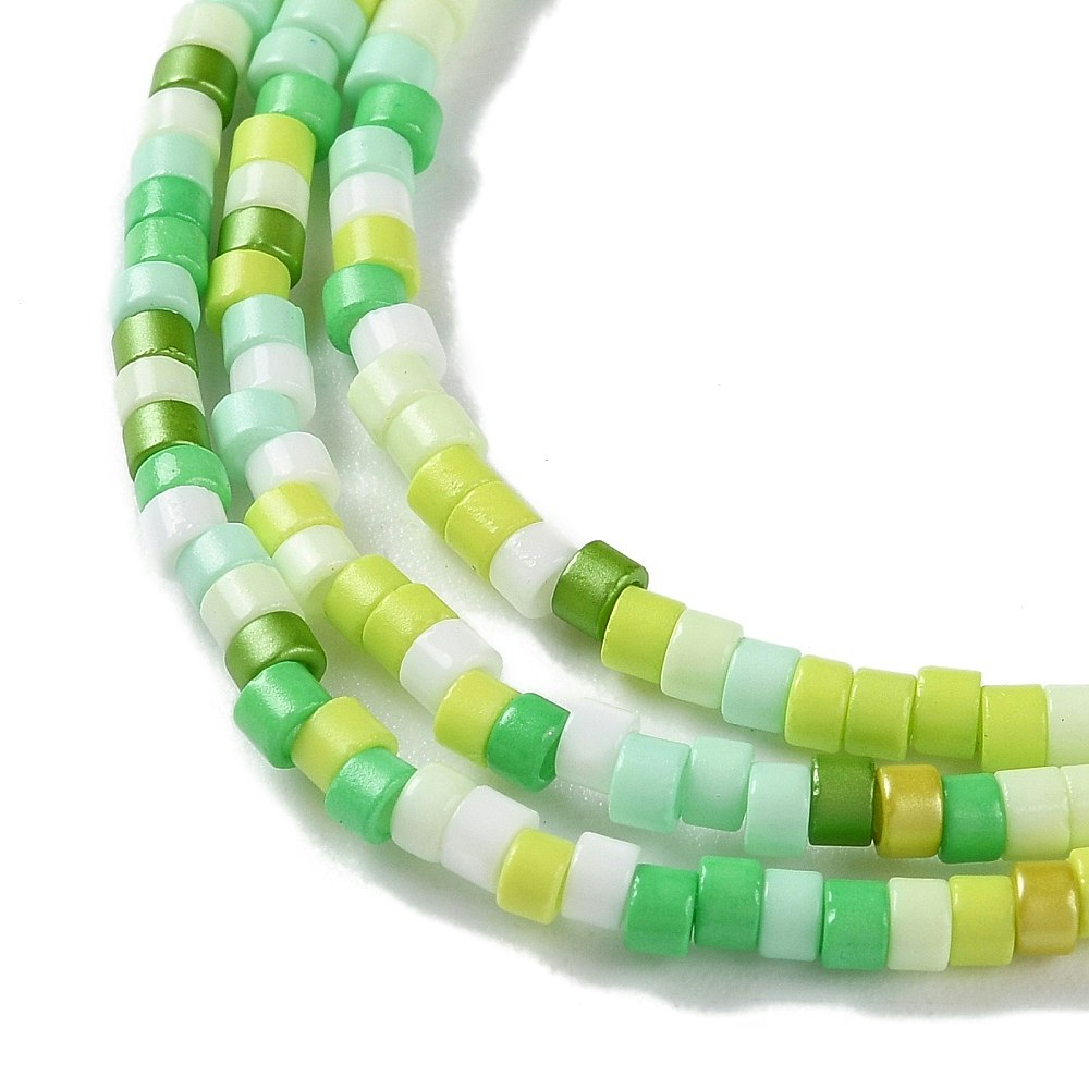 Lampwork, Glaspärlor, Tjeckiska, 224st, Green Yellow