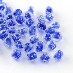 Lampwork, Glaspärlor, Lyser i mörker, Blue