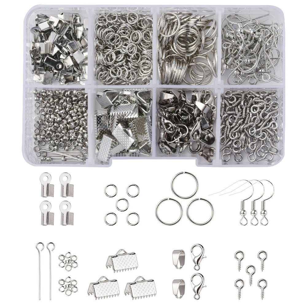 Smyckesdels-kit, 10 olika delar ,Platina