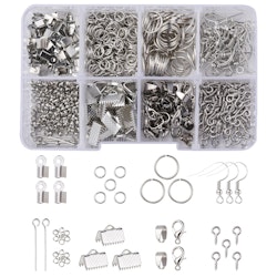 Smyckesdels-kit, 10 olika delar ,Platina