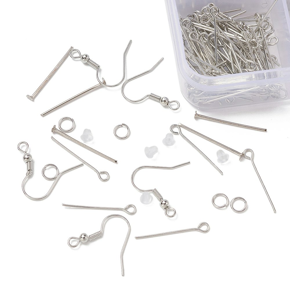 Litet örhänges-kit, 5 olika delar, Platina