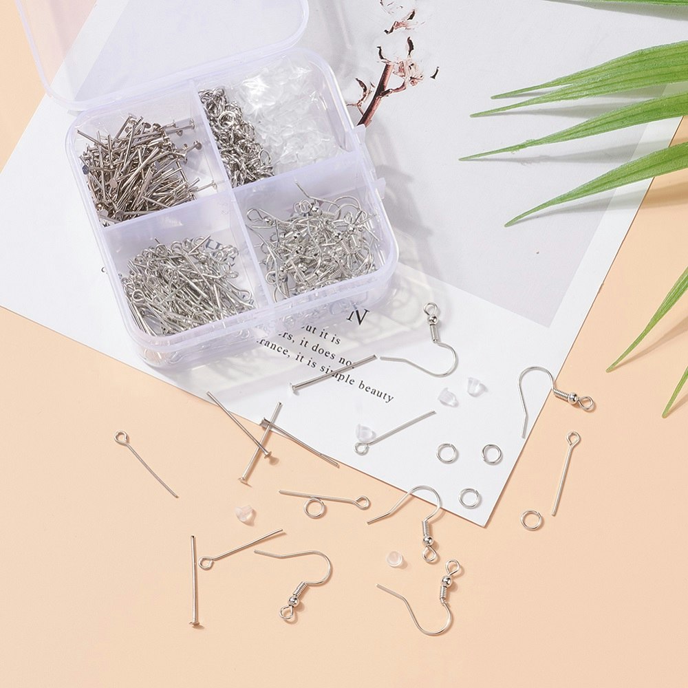 Litet örhänges-kit, 5 olika delar, Platina
