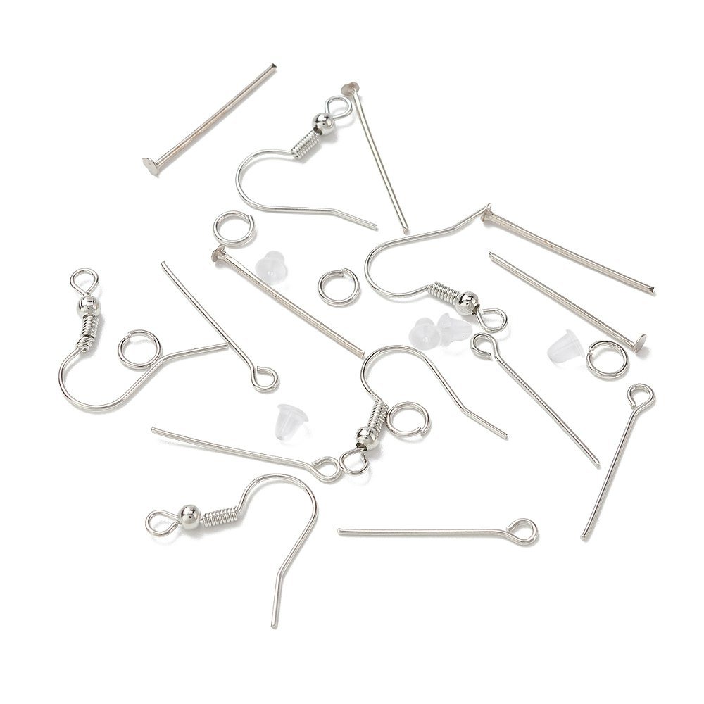 Litet örhänges-kit, 5 olika delar, Platina