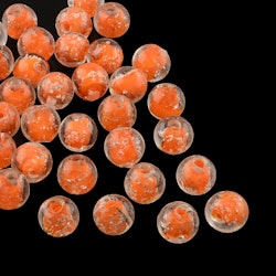 Lampwork, Glaspärlor, Lyser i mörker, Dark Orange