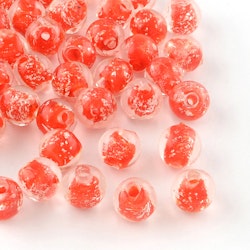 Lampwork, Glaspärlor, Lyser i mörker, Red