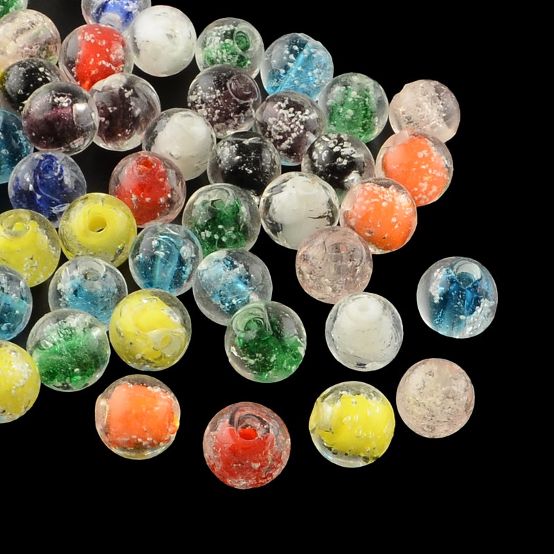 Lampwork, Glaspärlor, Lyser i mörker, Mixed Color