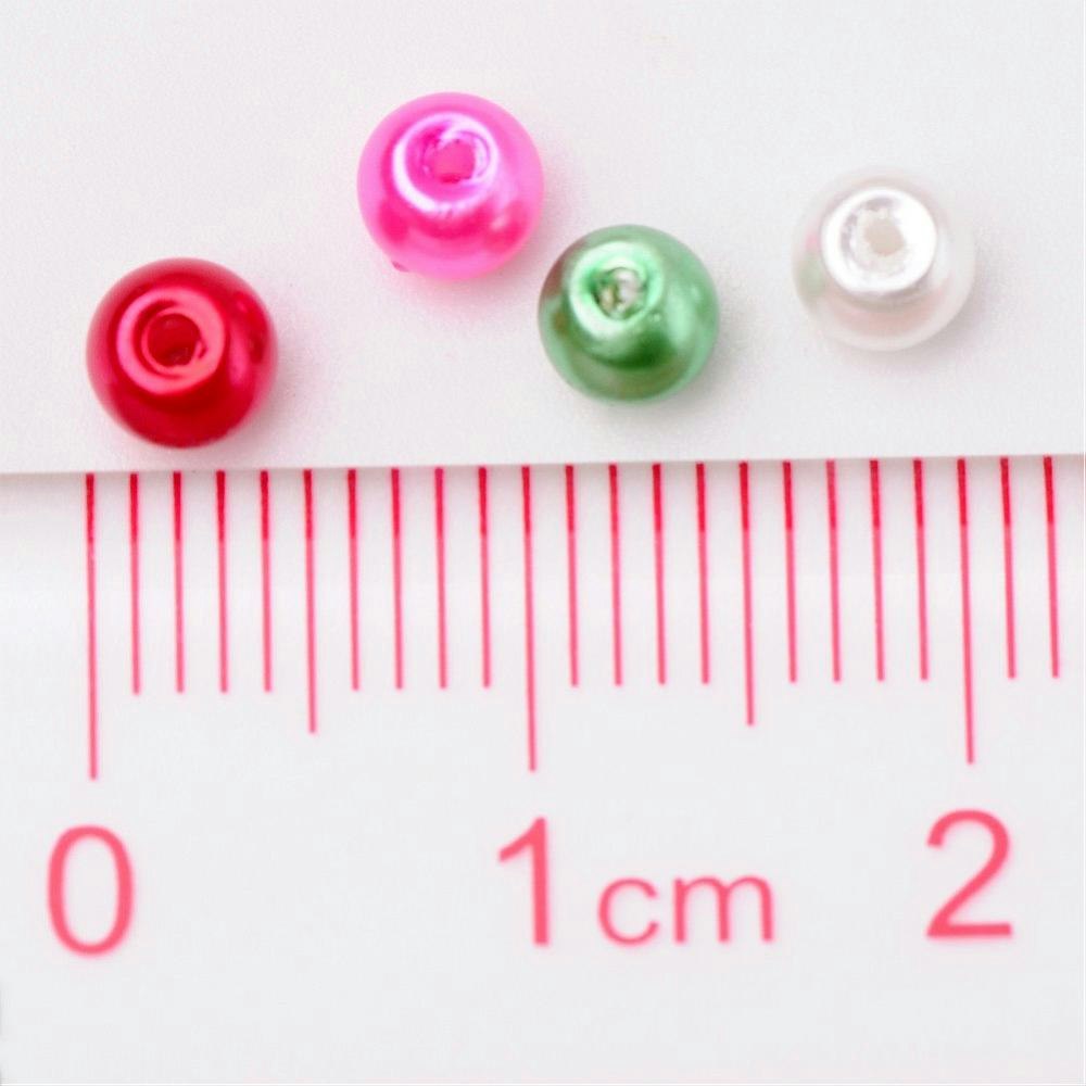 Glaspärlor, 4mm, 400st, Christmas Mix
