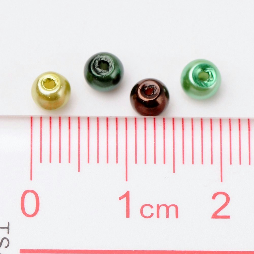 Glaspärlor, 4mm, 400st, Choc-Mint Mix